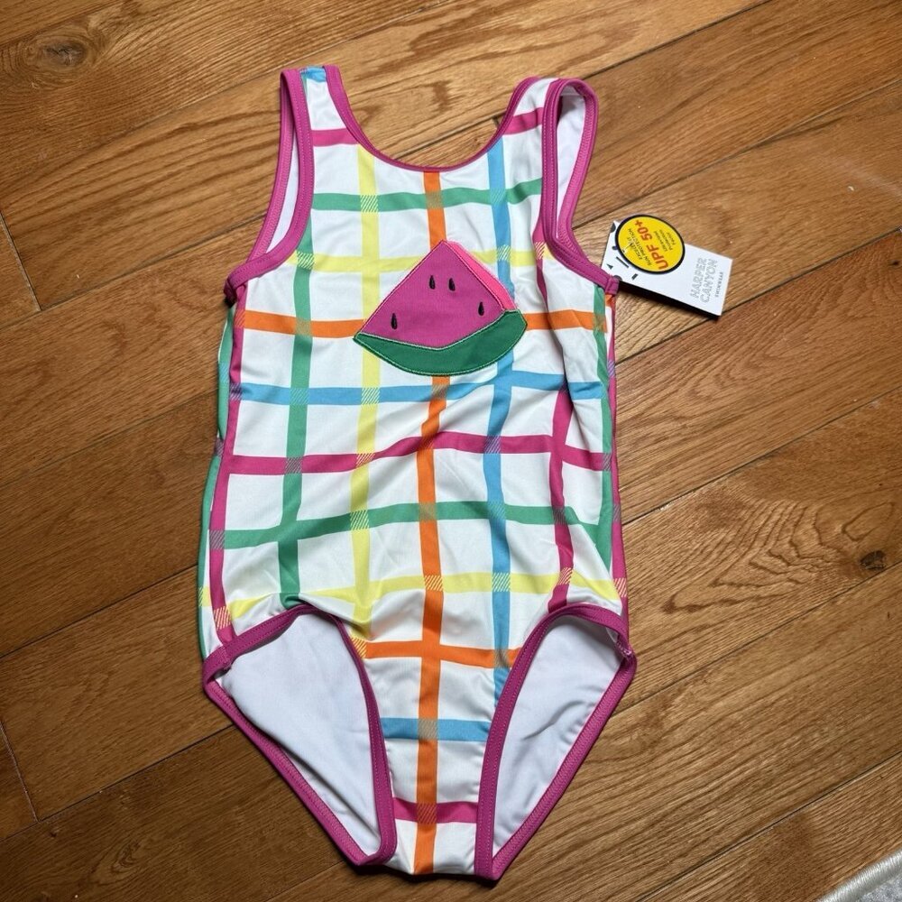 NWT Harper Canyon Watermelon One-Piece Swimsuit Pink Multi Girls Size 5